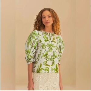Farm Rio Off-White green Milani Blouse